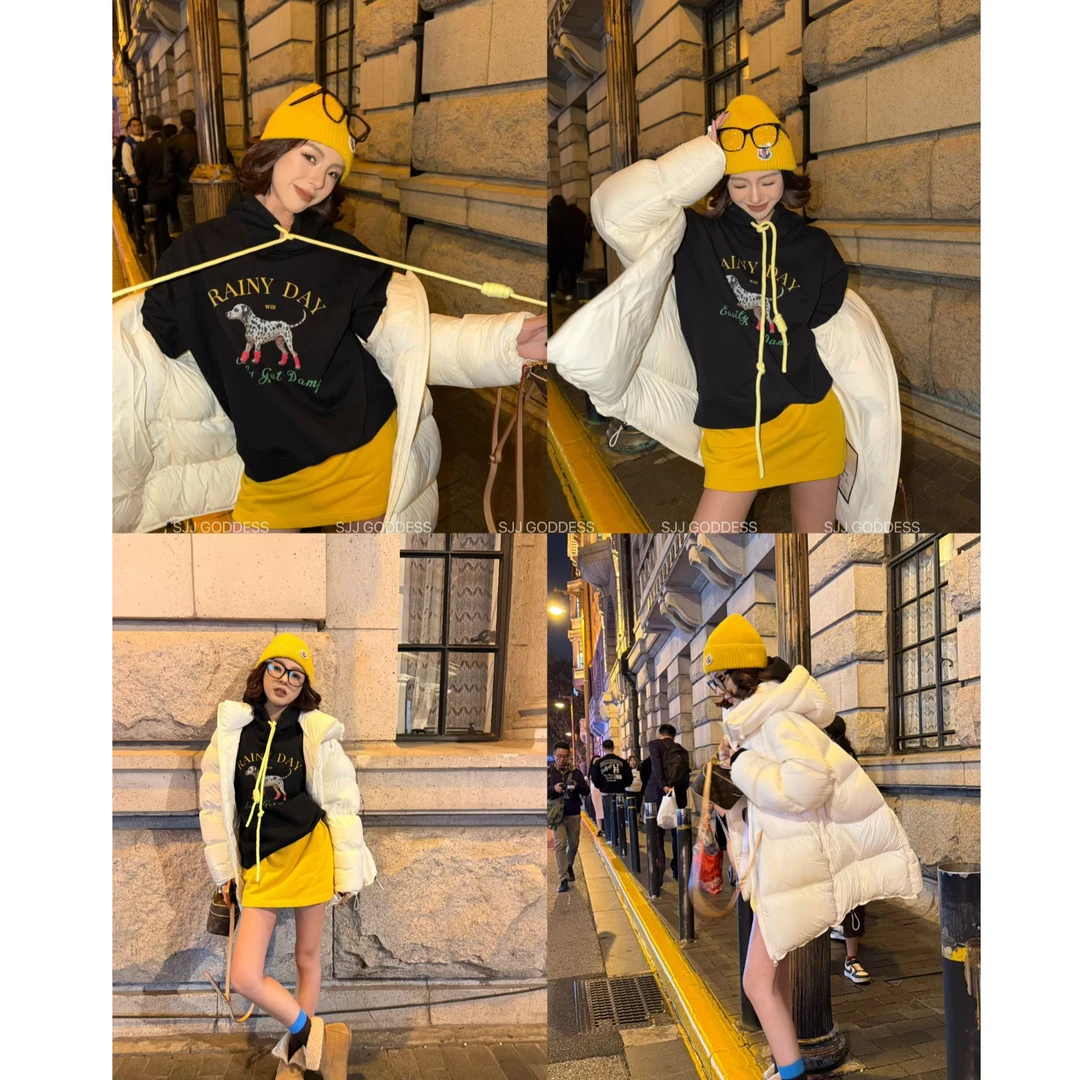 【娇娇私服定制】2025秋冬新款休闲印花斑点狗连帽卫衣外套24133