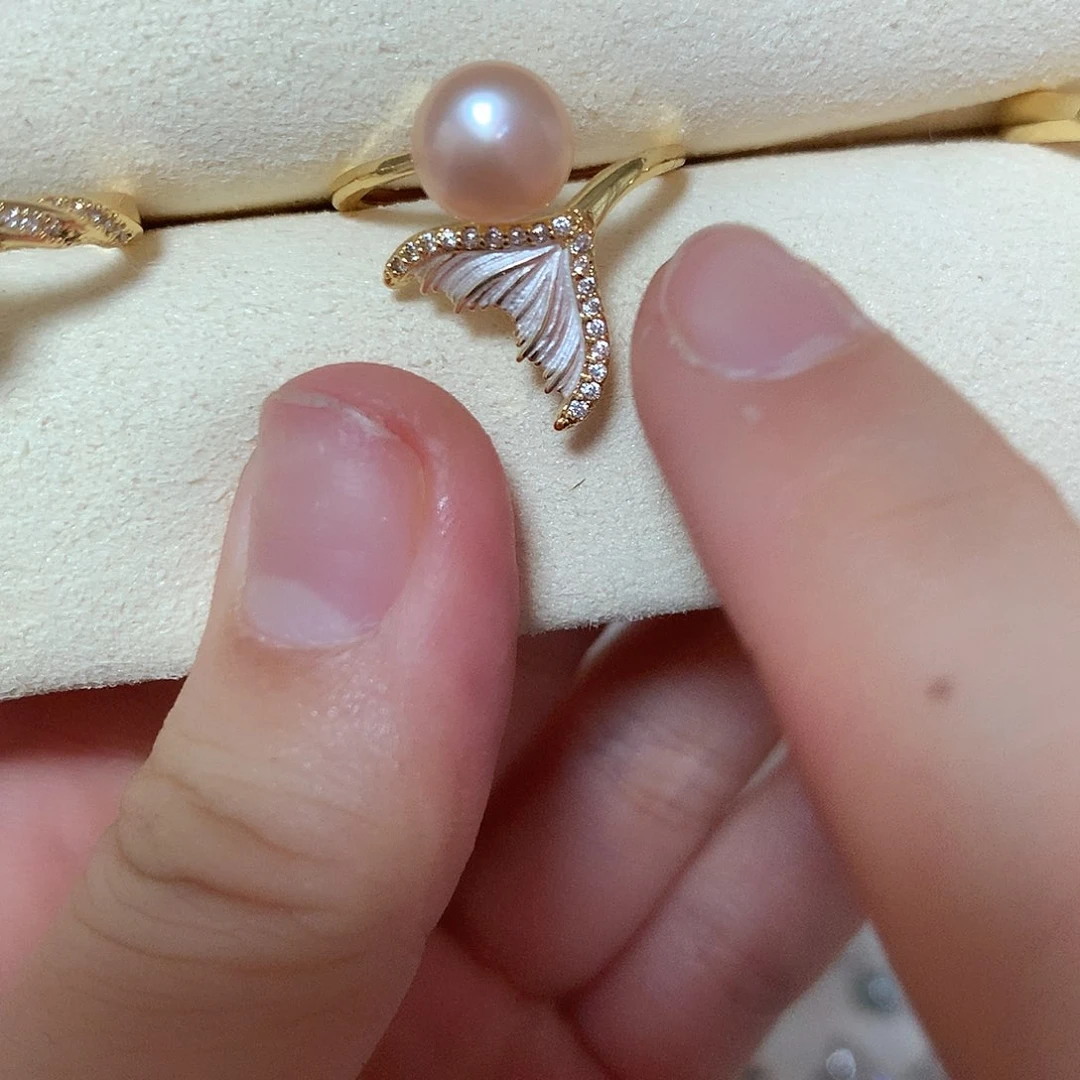 淡水珍珠戒指合金