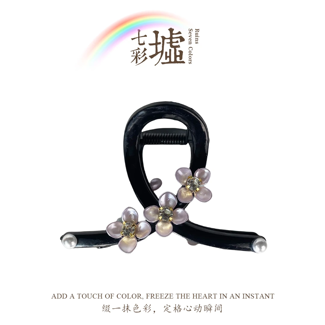 ZJ128 网红浪漫花朵抓夹高级感马尾夹新款发饰盘发夹头饰甜美发卡