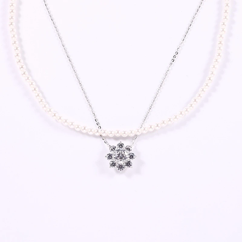 坠链均925银莫桑石 太阳满钻项链925银莫桑钻项链情人节礼物