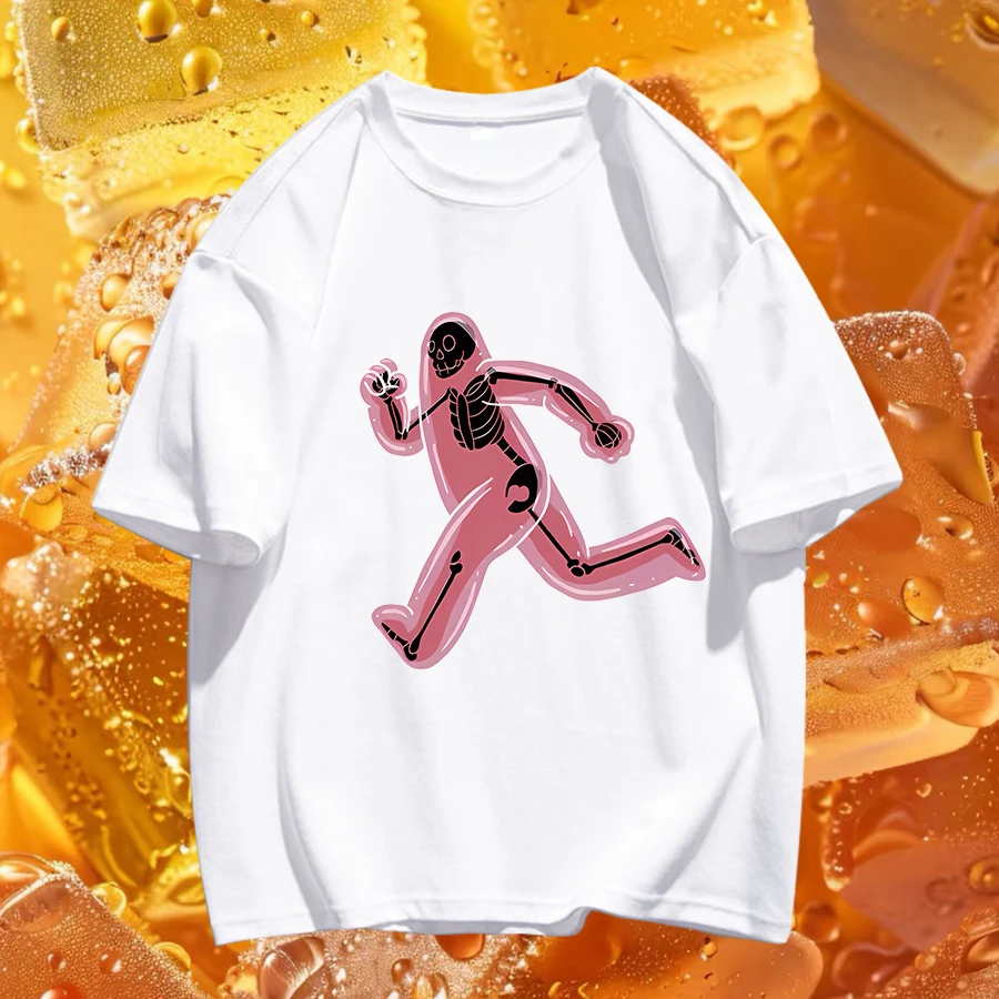 针织t恤男士女短袖白色潮流夏季休闲百搭纯棉宽松轻奢痞帅男装