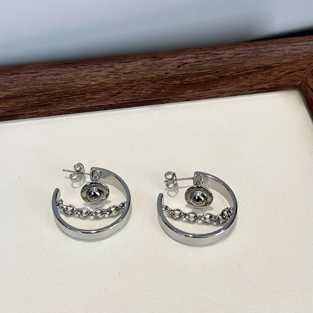 铜合金耳饰 1156韩版定制星球圆环耳钉