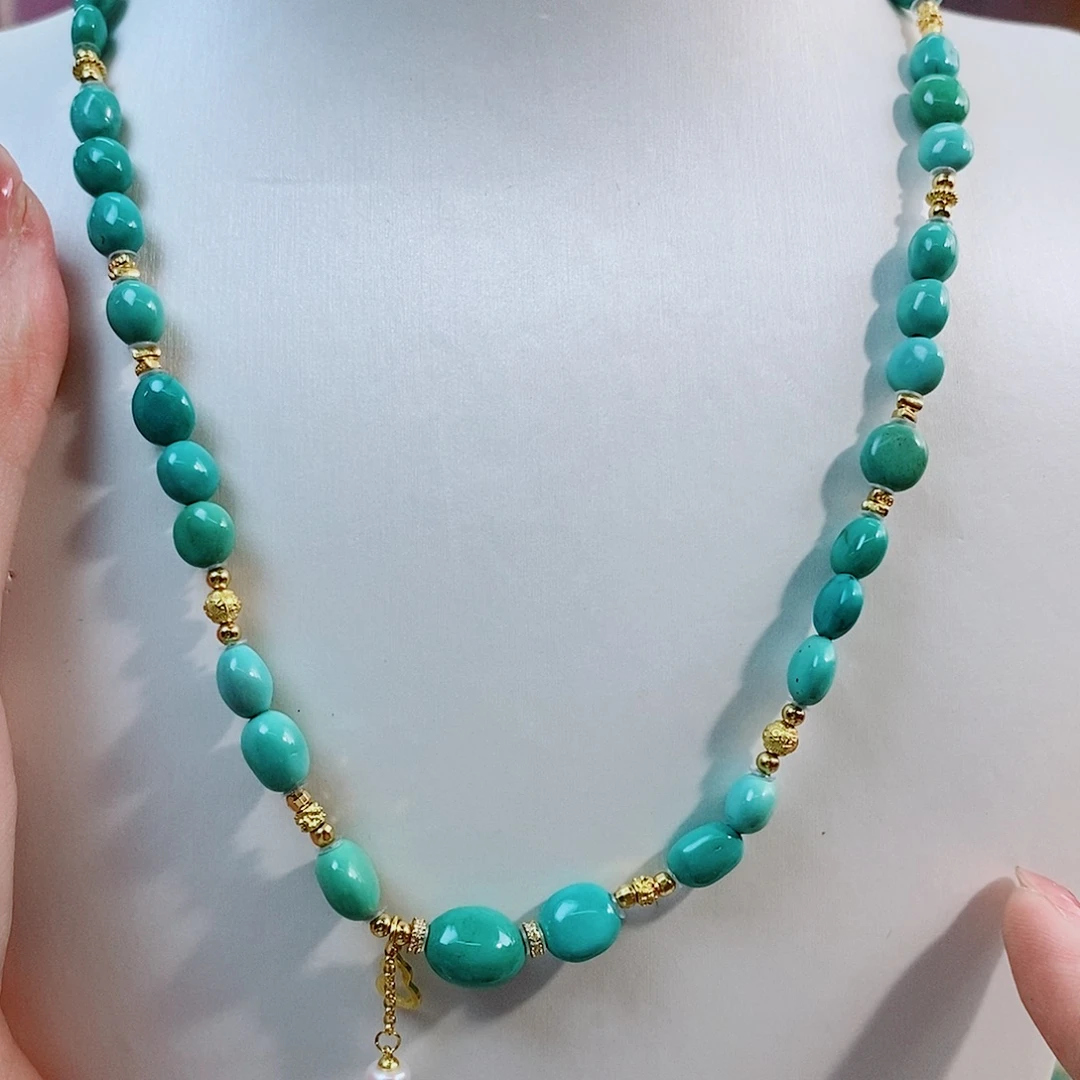 银S925镀金镶嵌绿松石珠宝奇石