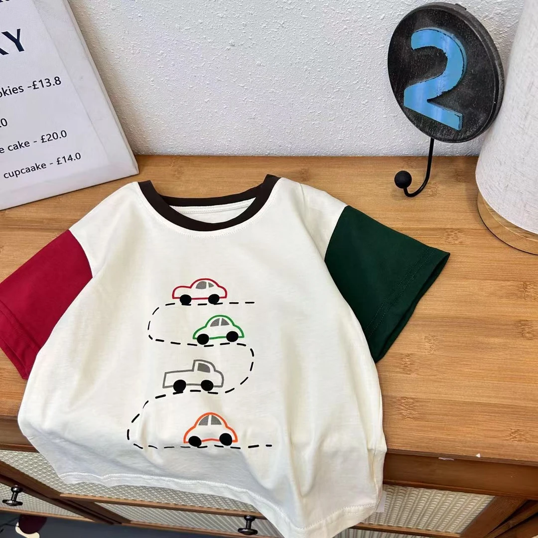 TX-2002 杏色 纯棉卡通夏季印花短袖韩版ol短袖T恤时尚圆领宽松