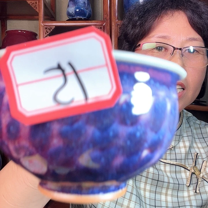 瓷片钧瓷手工艺品杯子