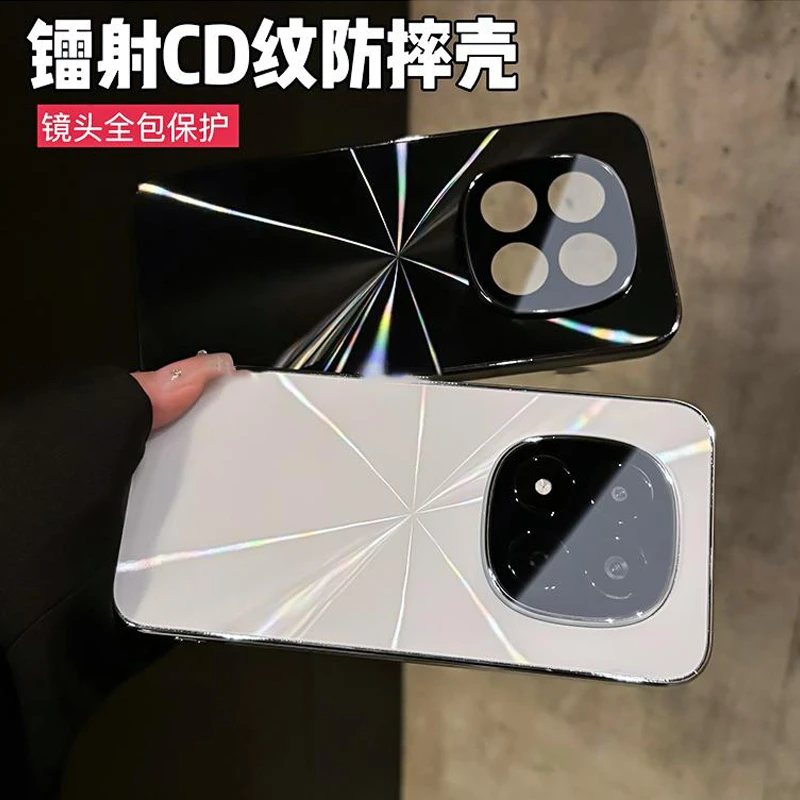 CD纹镭射电镀适用红米note15/Pro/+防滑条镜头全包保护手机壳高级