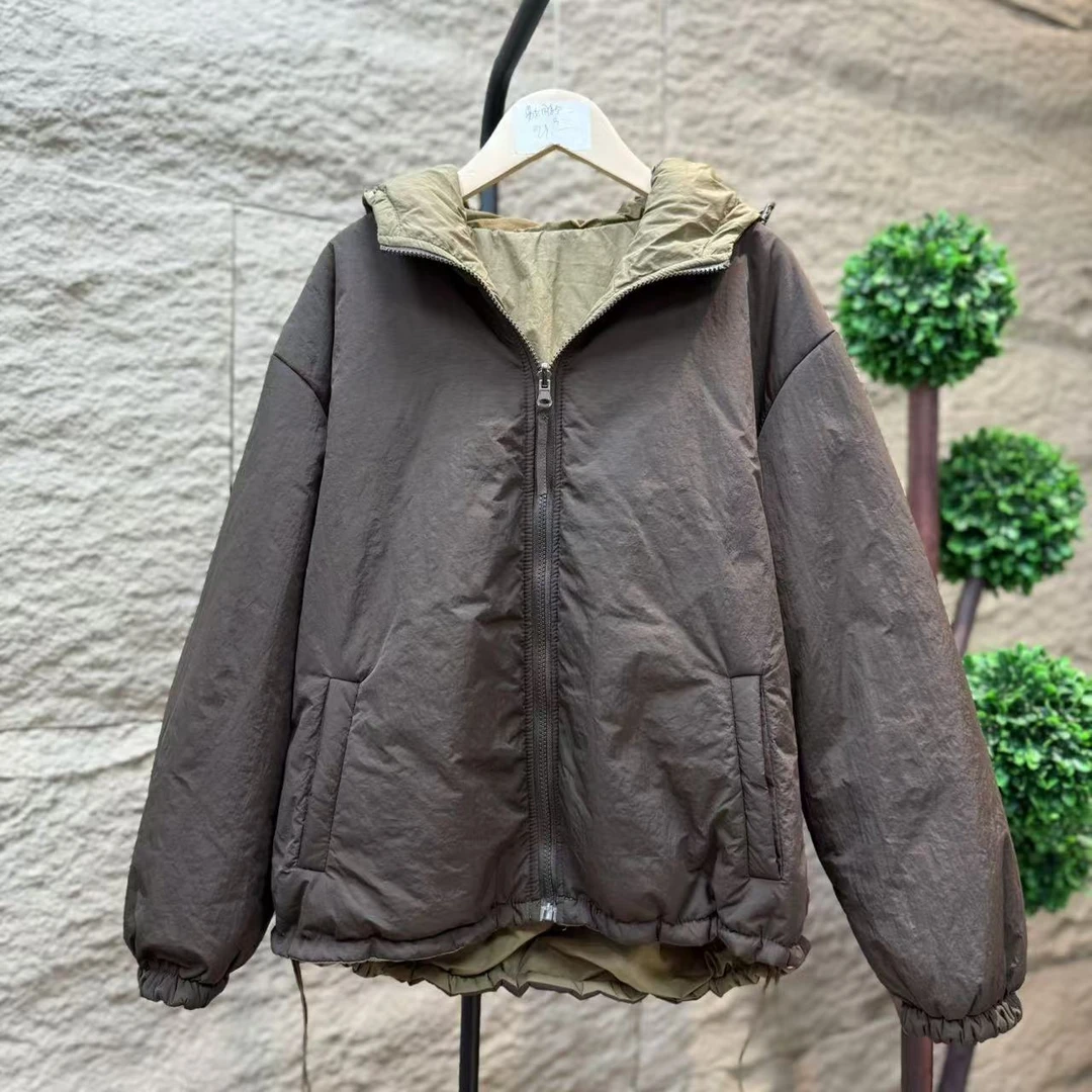 8691冬季新款双面穿休闲减龄宽松显瘦上衣棉服