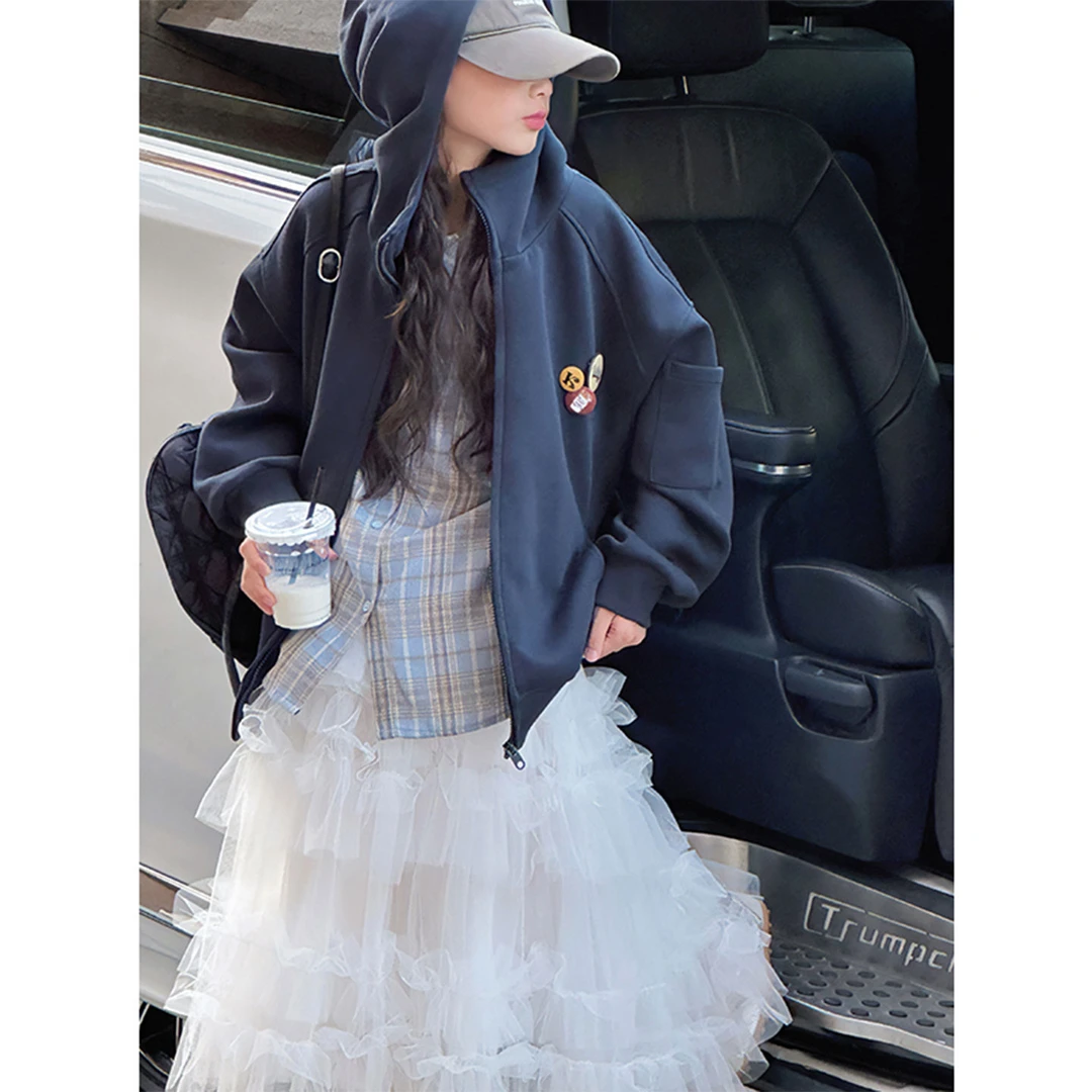 K29329孙小美韩系女童连帽外套秋装新款儿童卫衣春秋大童上衣