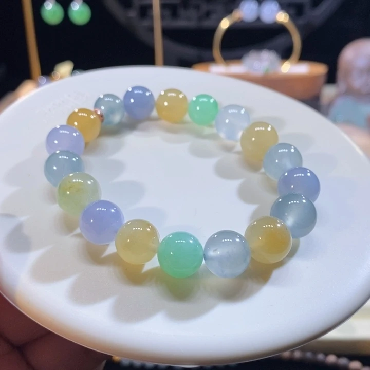 翡翠未镶嵌吊坠(不含链)翡翠糖果色手串