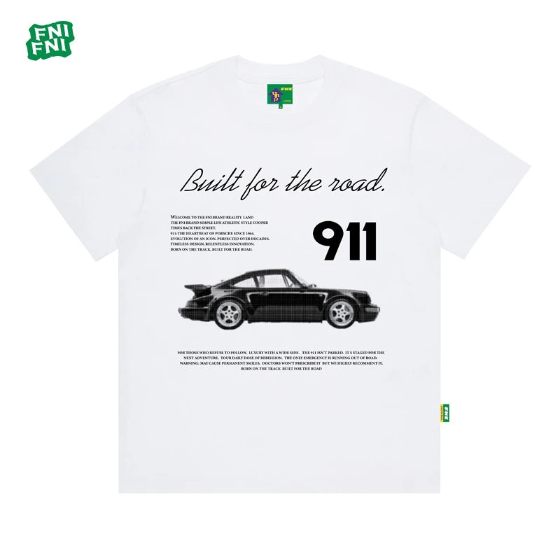 FNI绿标系列（911为道路而生）重磅纯棉男女同款t恤美式短袖夏直喷