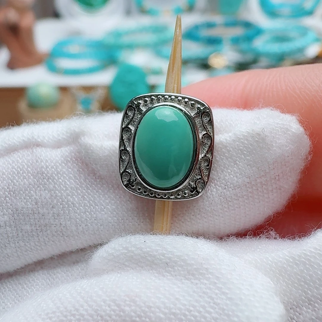 银S925镶嵌绿松石珠宝奇石