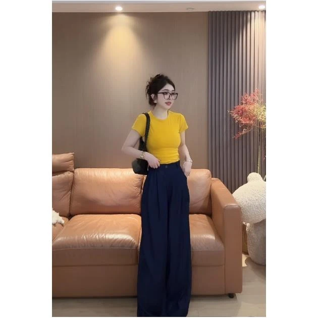 D18  简约百搭高腰宽松阔腿牛仔裤 ED1801