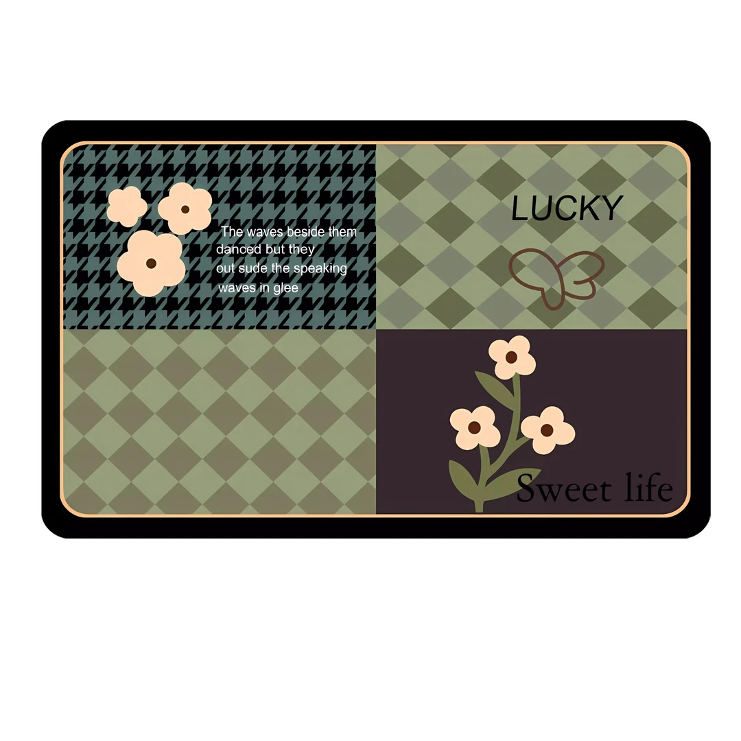 绿色小花【40*60cm】【拍一发三】硅藻泥家用卫生间防滑免洗地毯地垫