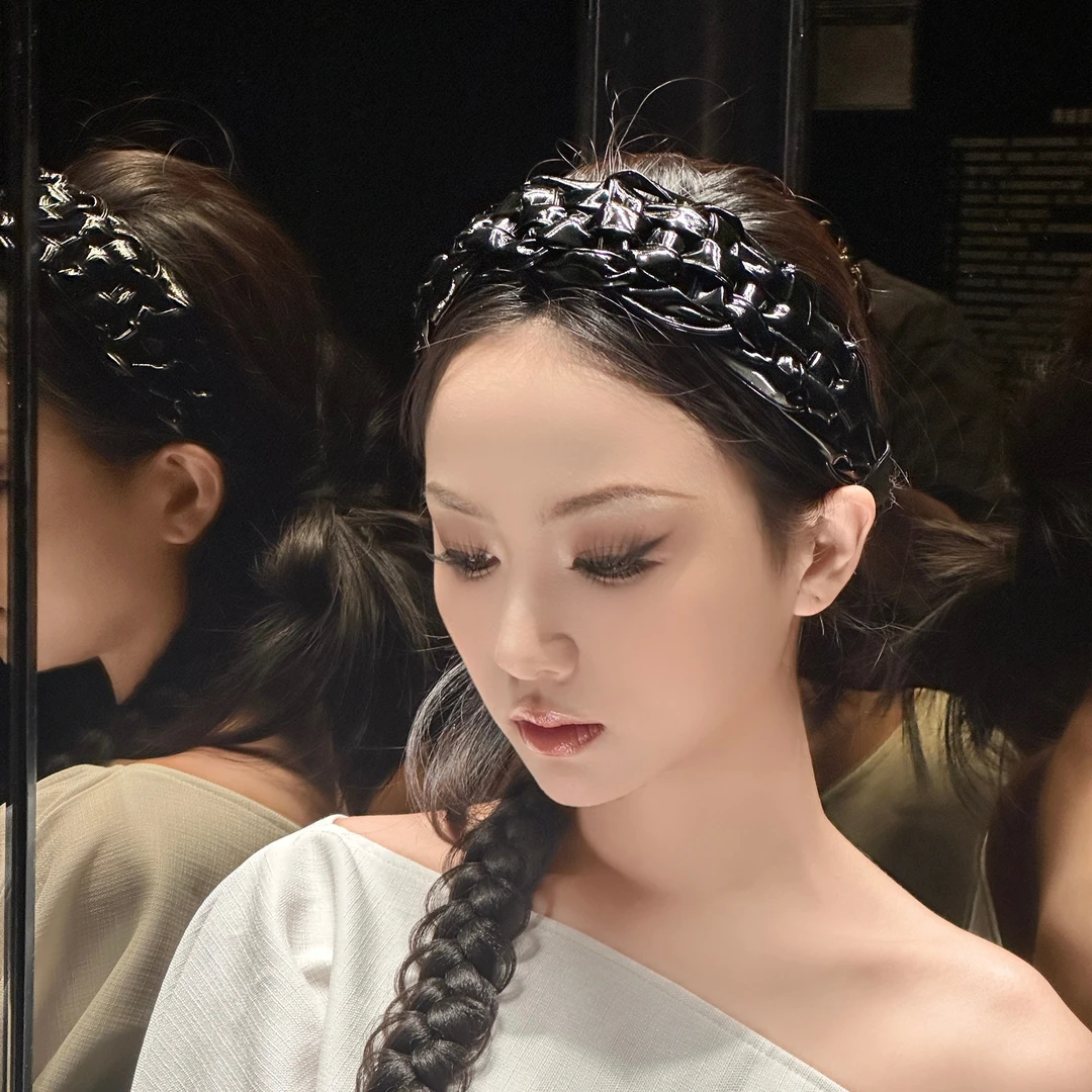 【挪威月光】高级感定制漆皮编织发箍高颅顶显瘦