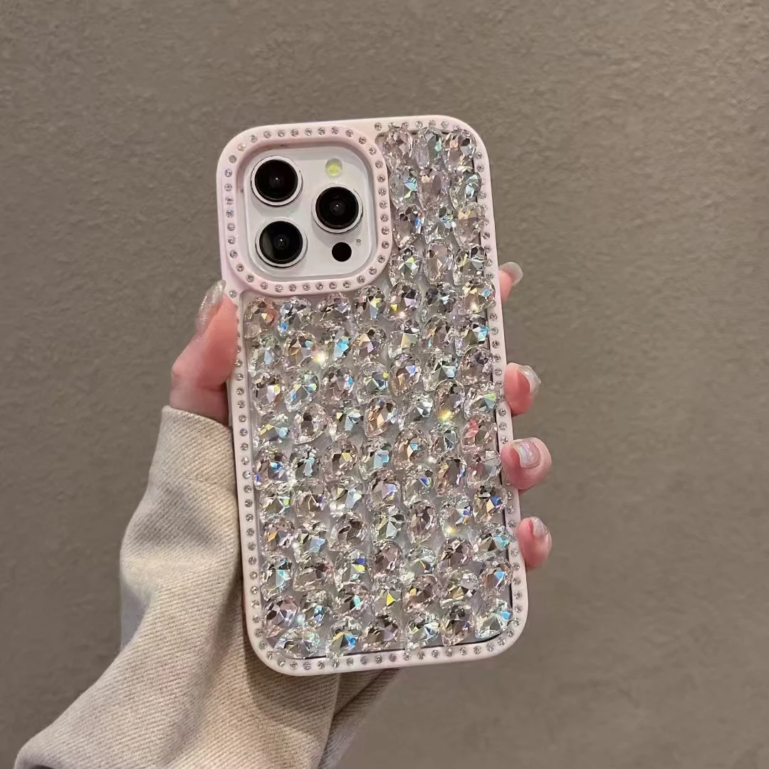 高级感奢华满钻适用iphone16苹果15promax手机壳14手工镶钻13少