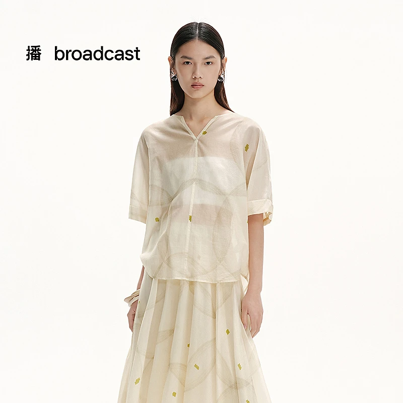 【商场同款】播休闲夏季印花宽松舒适花式上衣时尚BDS2HD2003