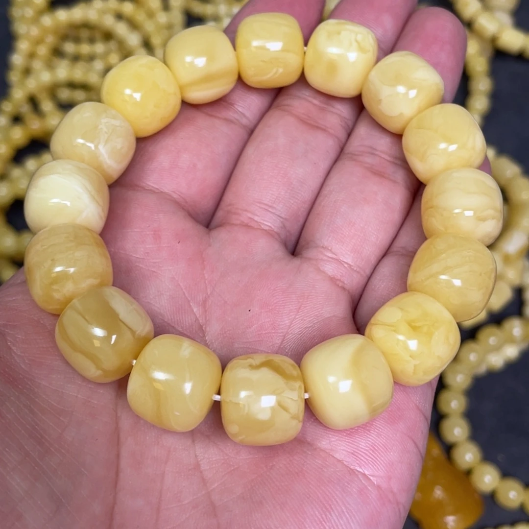 蜜蜡未镶嵌裸石蜜蜡手串15mm