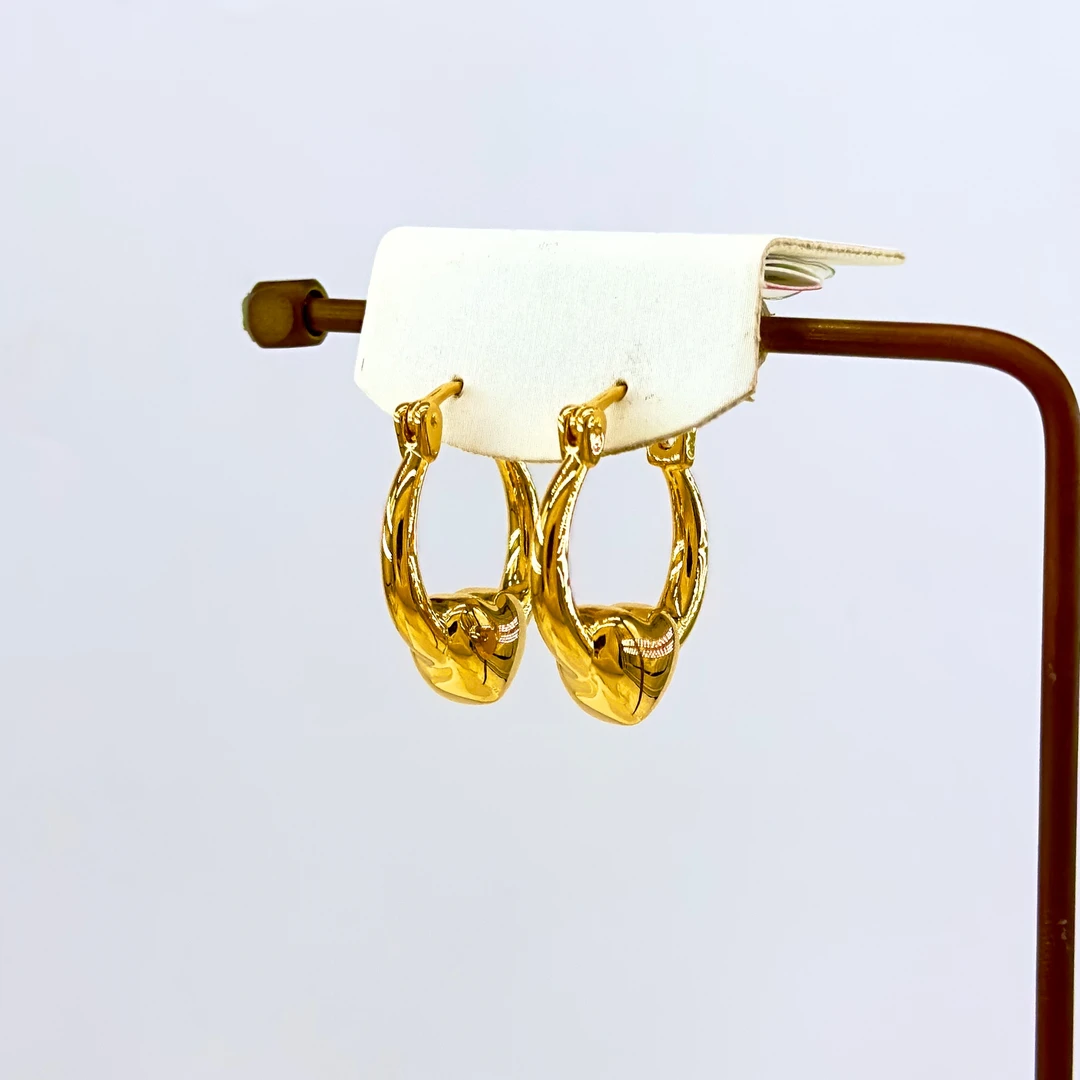 庚震黄金5D足金爱心耳扣可爱简约百搭无氰金胚5D耳扣4.44