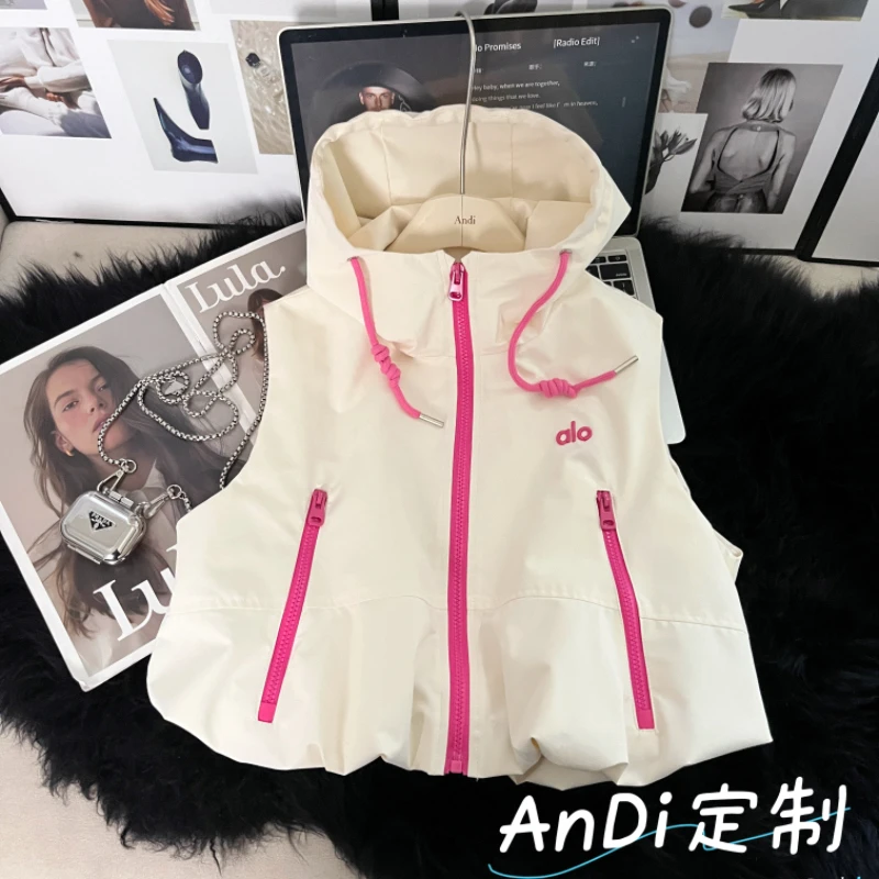 〖ANDI〗安迪订制秋季新款女童时尚设计感连帽马甲4783