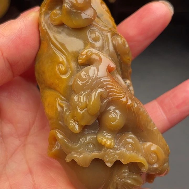 田黄石田黄石手把件摆件