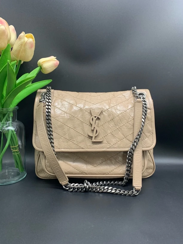 99新 YSL/圣罗兰 YSL圣罗兰Niki中号包 奶茶色链条包392