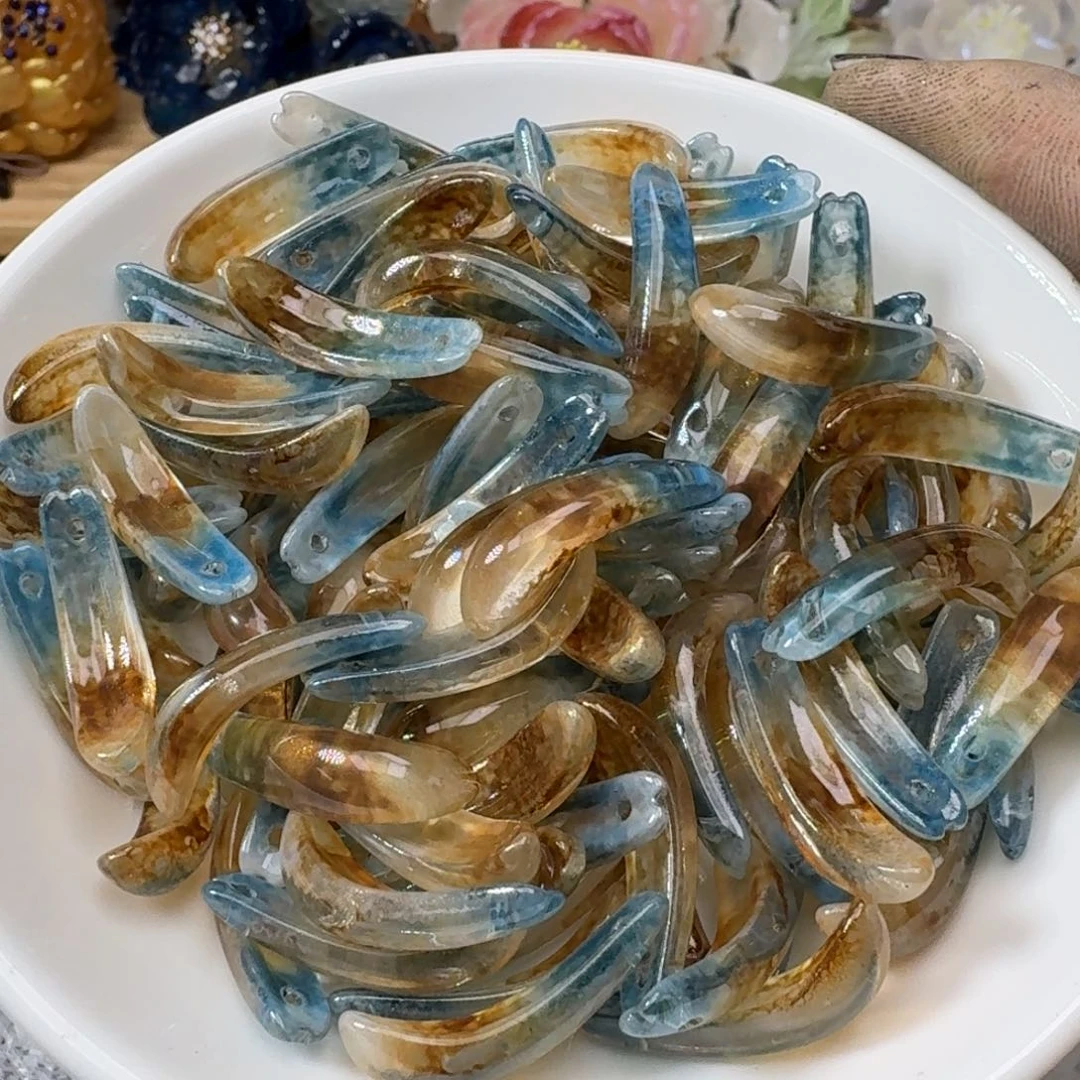 玻璃74晕染菊花 仿料器色