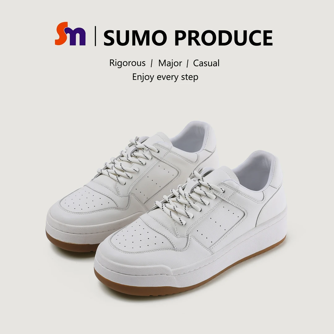 素陌韩系头层牛皮厚底小白鞋休闲板鞋女款时尚百搭运动球鞋89017