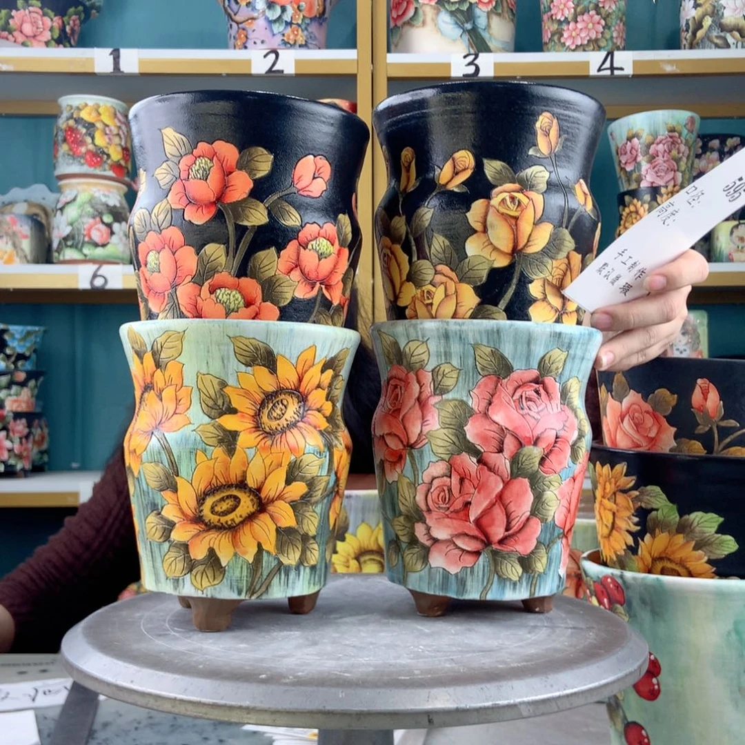 ～***。景德镇手工花盆595