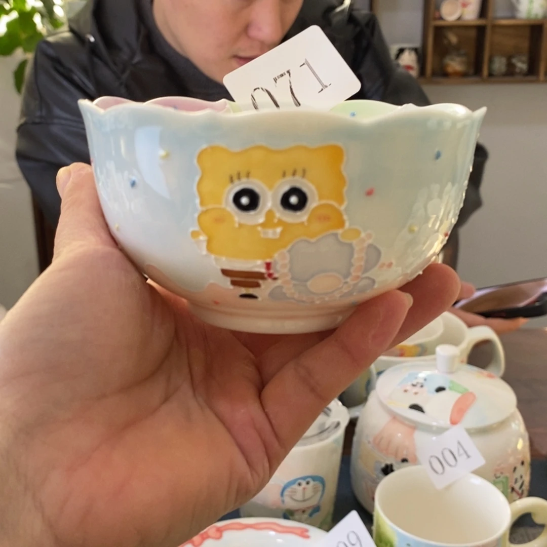 瓷片景德镇釉下彩手绘