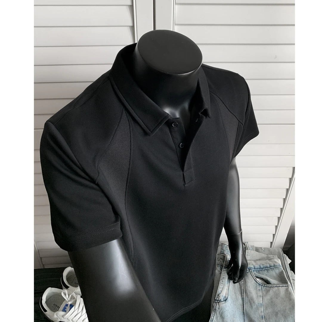 纯色重磅百搭正肩Polo衫短袖男士夏季美式boxy抗皱高级感百搭上衣