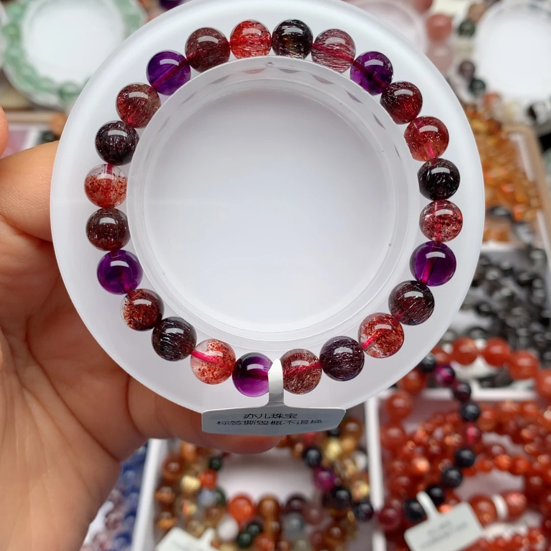 水晶手链未镶嵌黑加仑7.9