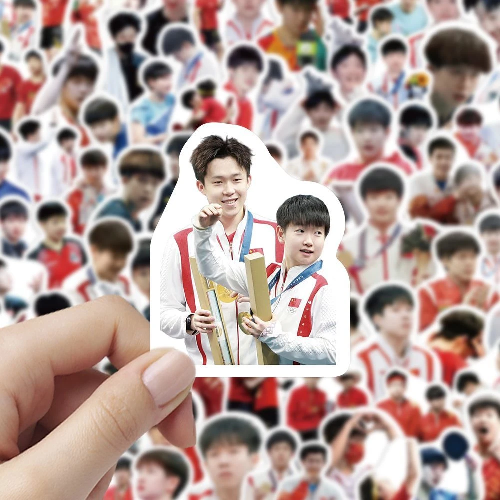 新款300张孙颖莎王楚钦莎头周边贴画高颜值可爱手账表面防水贴画