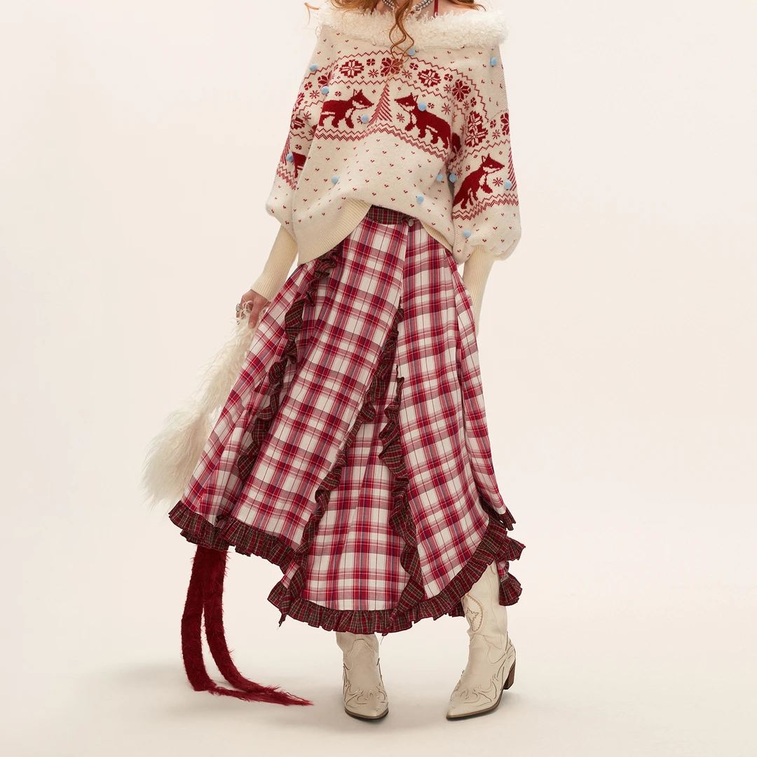 【小呆鸟专享】MAMC不规则木耳边拼接潮牌女装