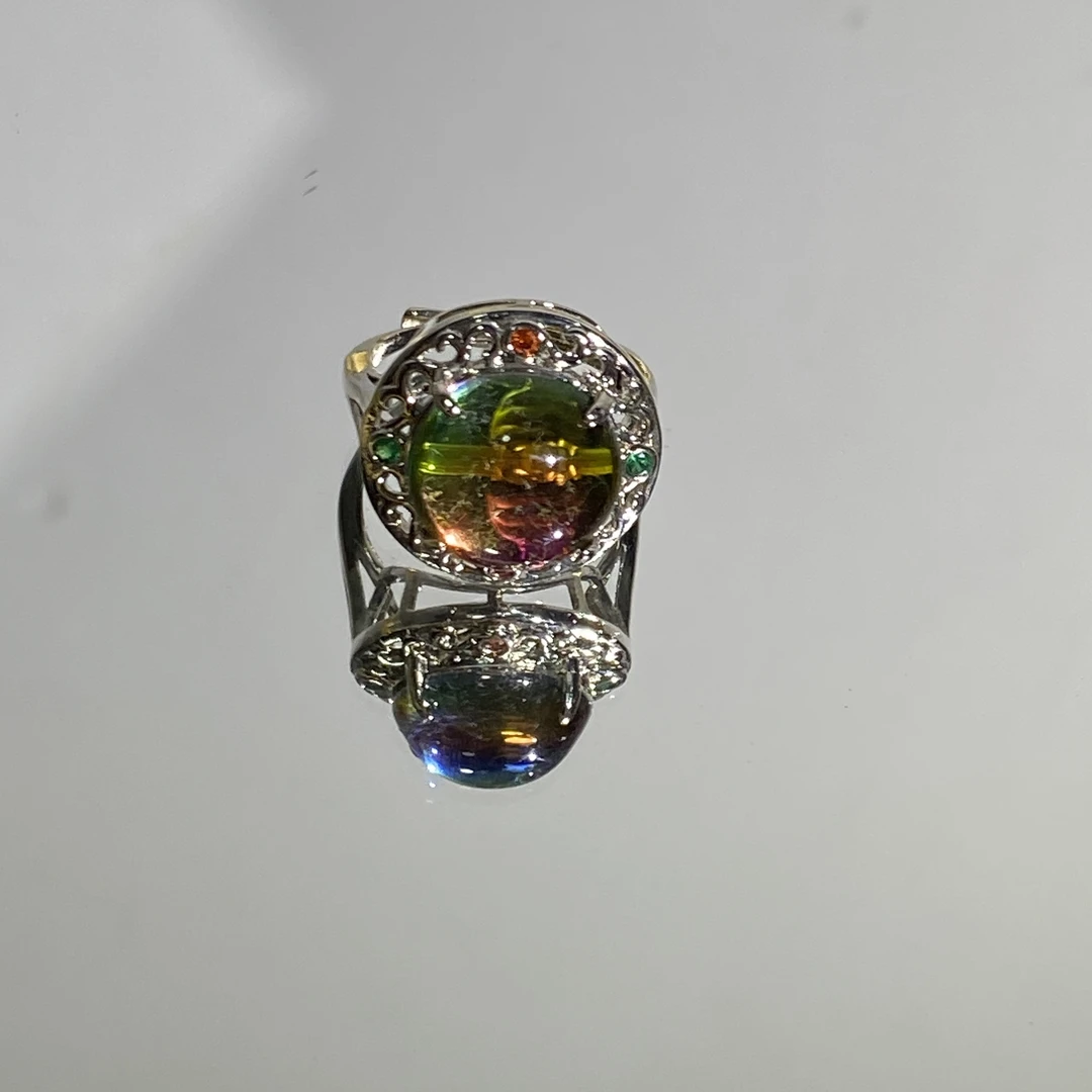 铜合金合成锆石戒指 TTSD 彩虹色气质女士戒指 2789