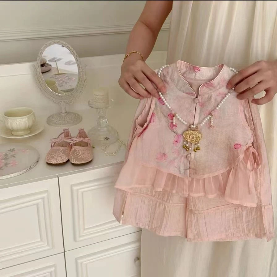 33【TSTP】夏季2025新款女童国风套装