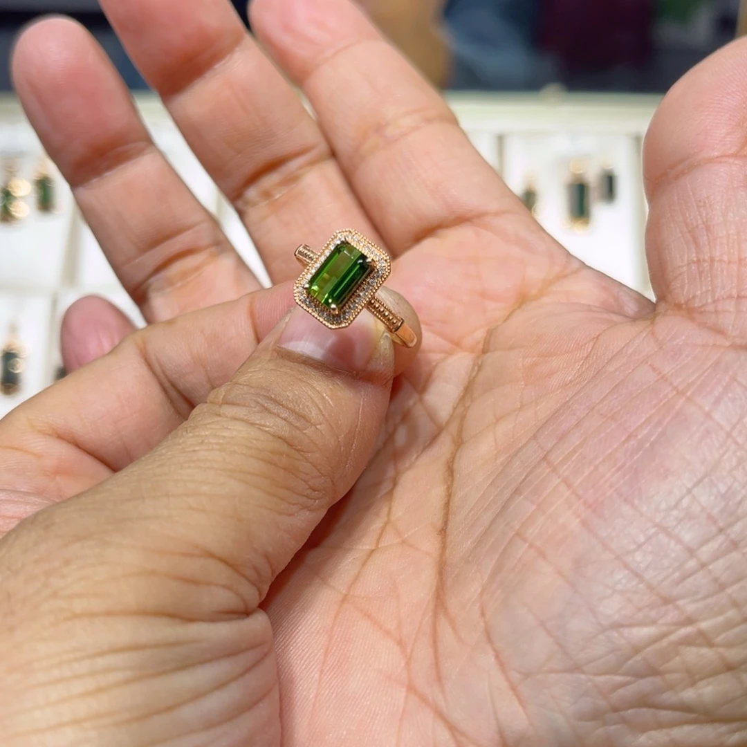 碧玺戒指18K金镶嵌A***l