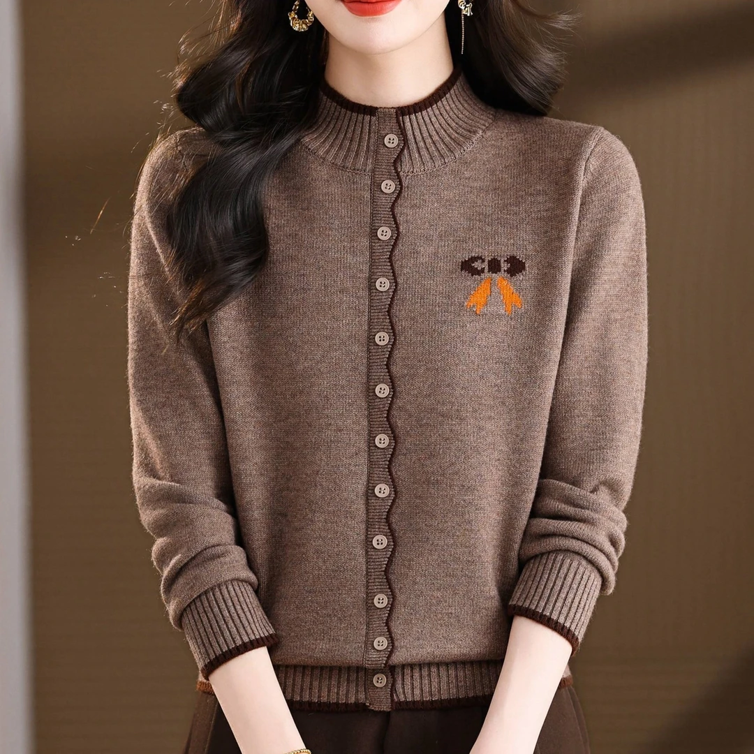 25秋冬季新款保暖休闲风女针织不褪色毛针织衫短款女装宽松上衣