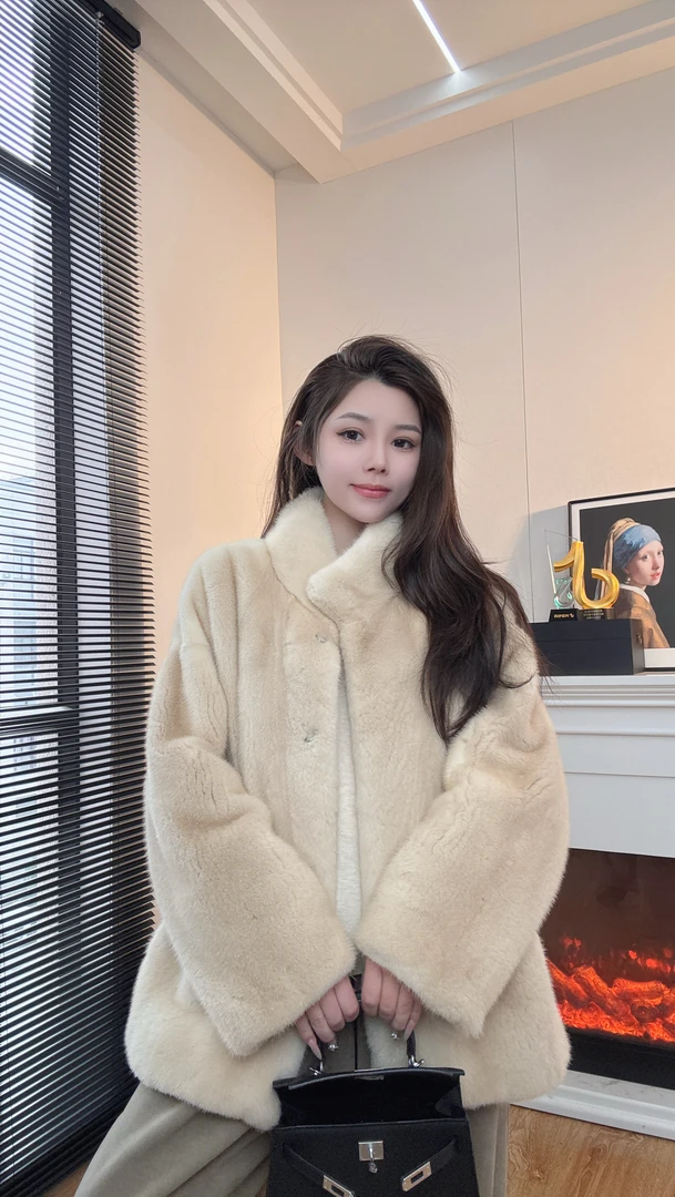 【颖儿】2024新款进口整貂天鹅绒貂皮大衣水貂皮草外套3106