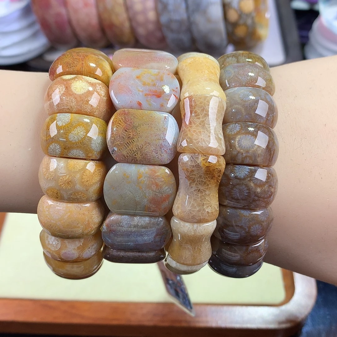 硅化珊瑚（珊瑚玉）未镶嵌吊坠(赠链)5号手排128一个