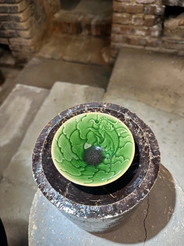 建盏主人杯 帝王绿鱼化龙斗笠