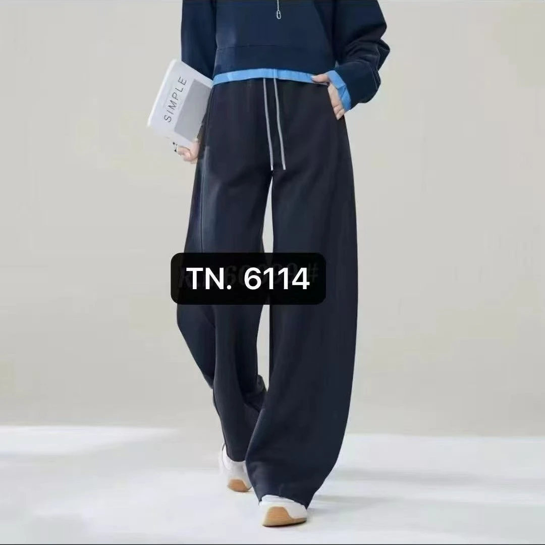 加绒加厚蚕丝弯刀裤女秋冬新款提臀遮胯显瘦垂感宽松直筒休闲裤