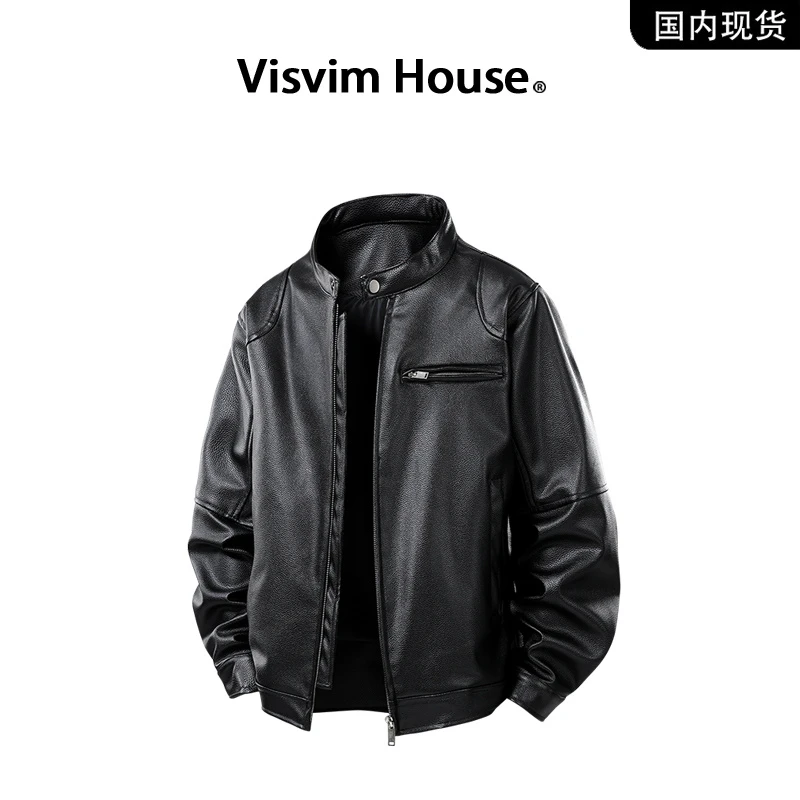 【品牌现货撤柜】VISVIM HOUSE春秋季新款痞帅皮衣机车夹克外套男士