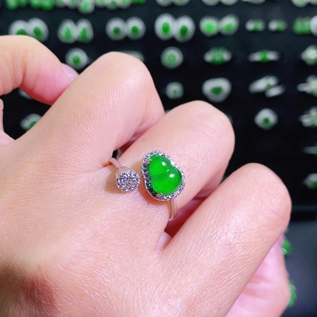 翡翠银S925镶嵌戒指多样性