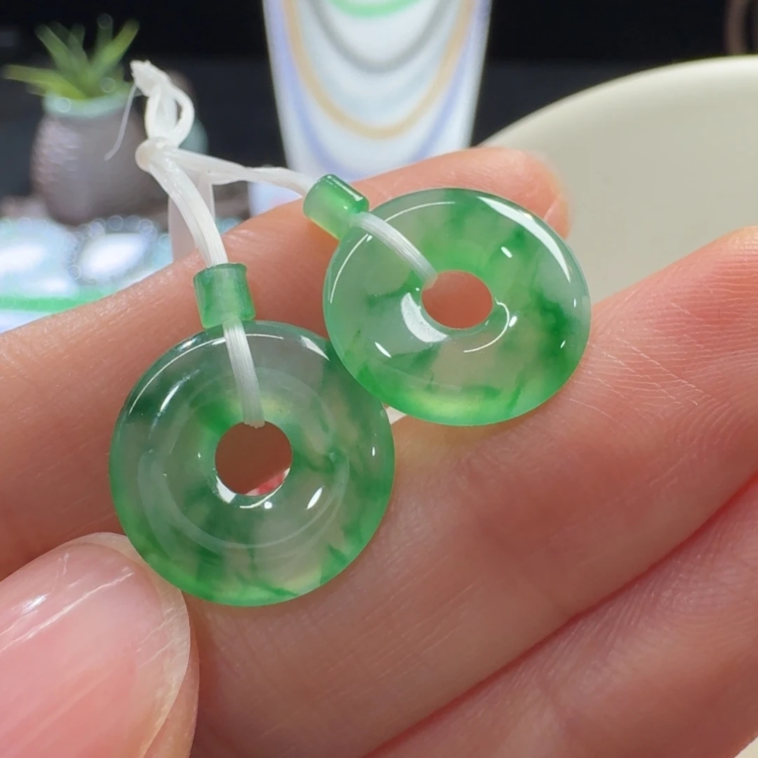 翡翠未镶嵌手链上新！炸光甜甜圈14.5-2.7mm