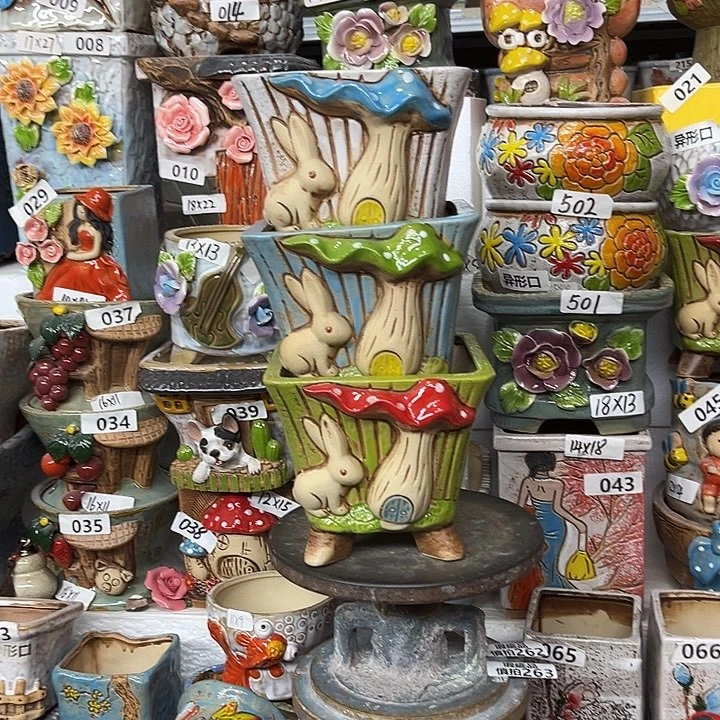 粗陶材质多肉花盆