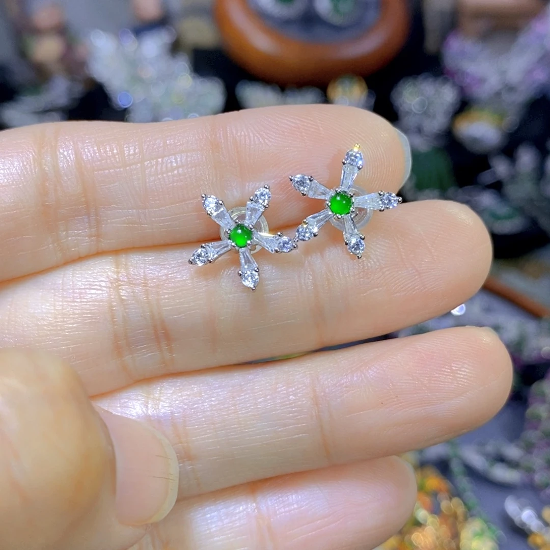 翡翠颈饰银S925镶嵌天然翡翠