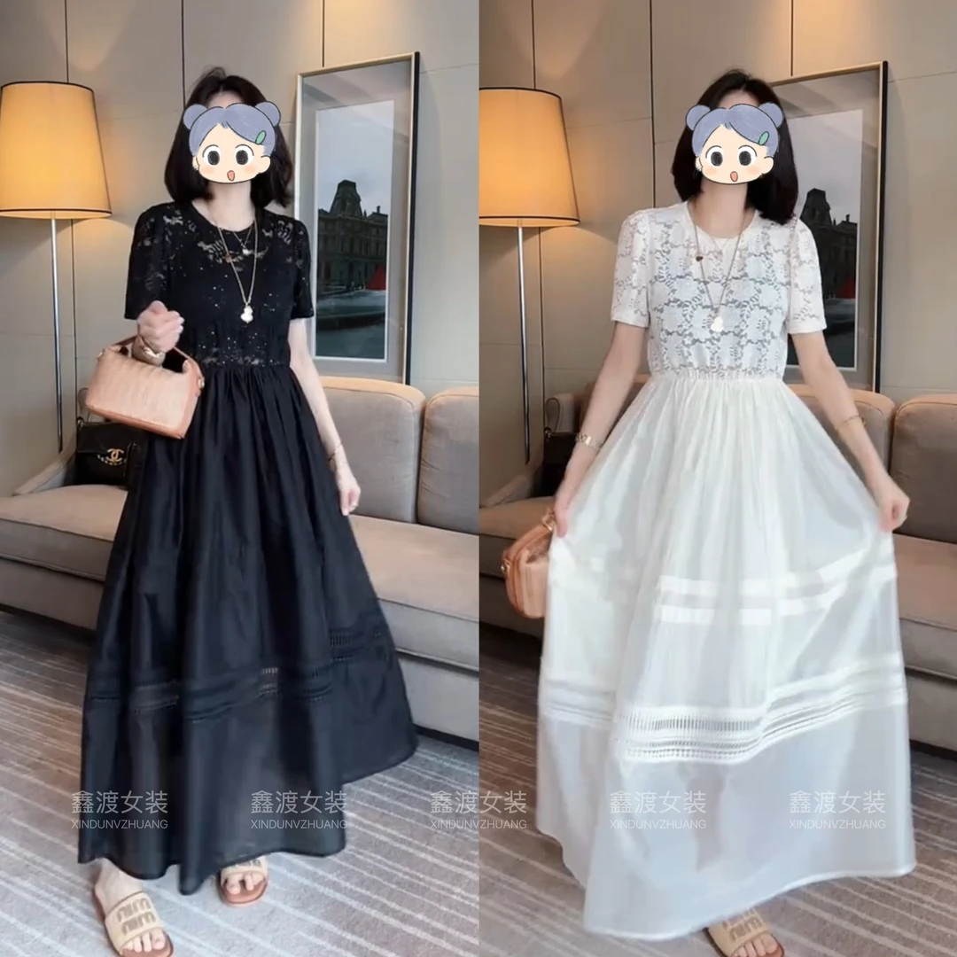 2025春夏新款时尚显瘦气质女士网红洋气连衣裙百搭款D6984