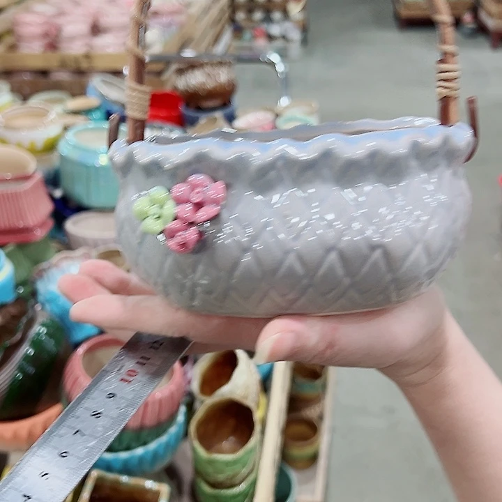 有孔，凑单福利满10元发货陶瓷多肉花盆！