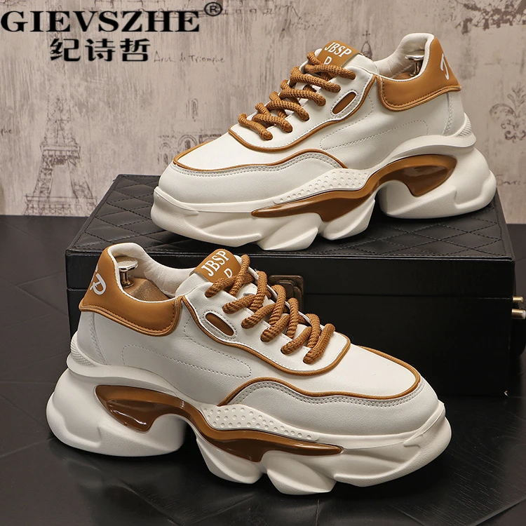 纪诗哲鞋子男款时尚潮流休闲老爹鞋秋季厚秋季男士厚底休闲登山鞋