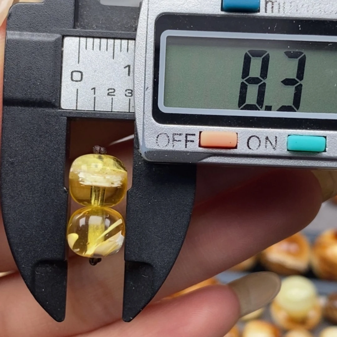 琥珀颈饰未镶嵌老型对珠